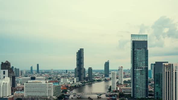 Time Lapse Cityscape and Highrise Buildings in Metropolis City Center