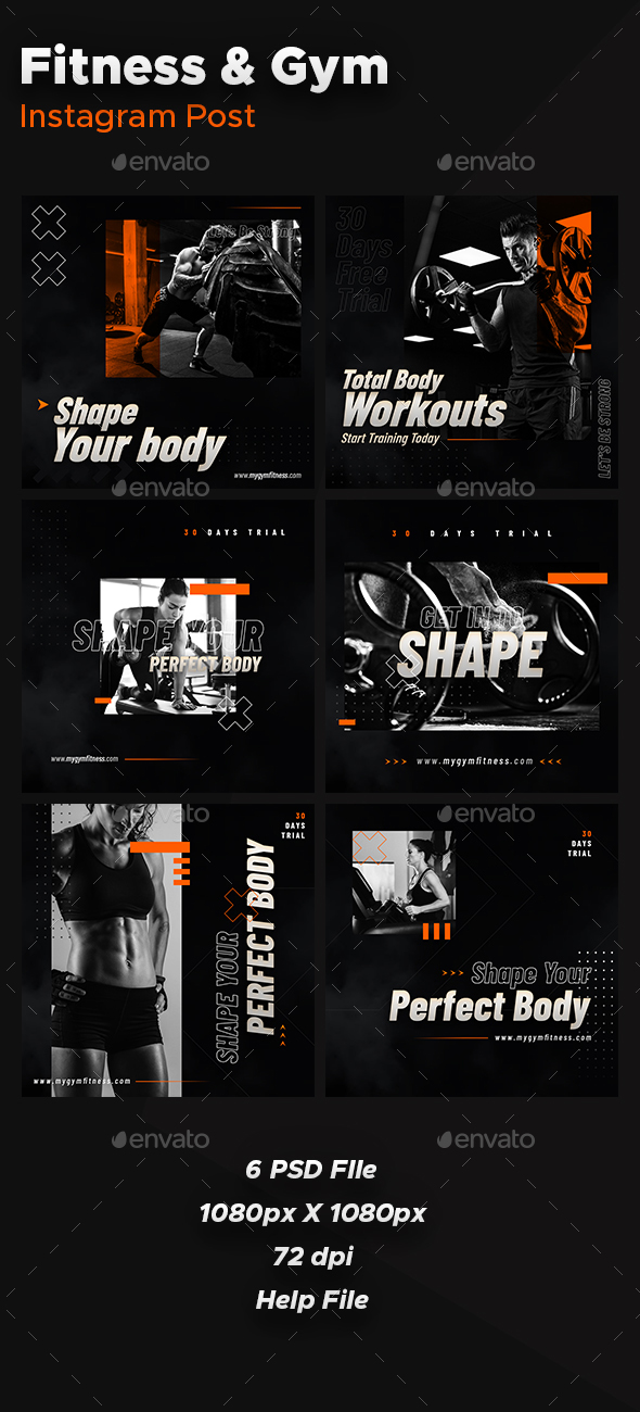 Instagram Fitness Graphics Designs Templates