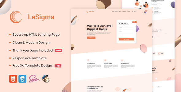 LeSigma - Isometric Startup HTML Landing Page