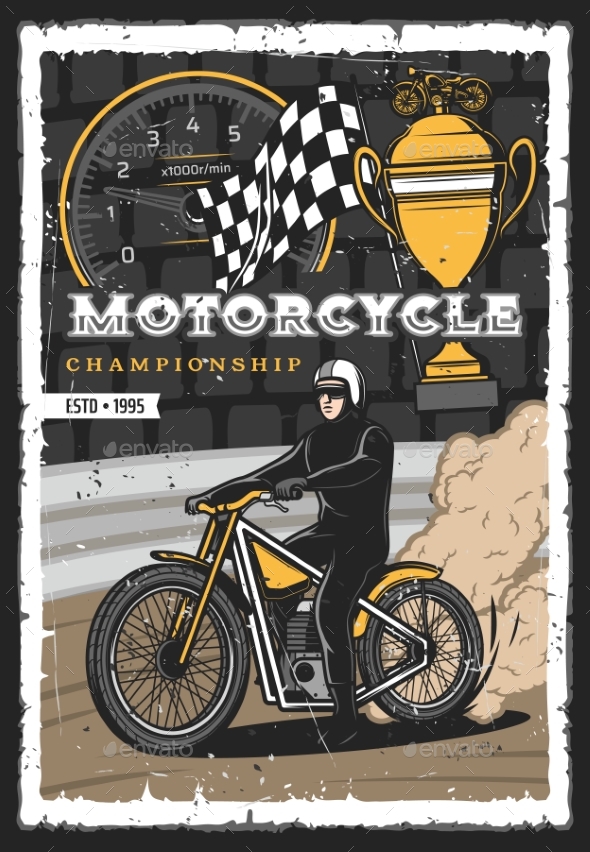 Retro Poster, Motorcycle Races Championship