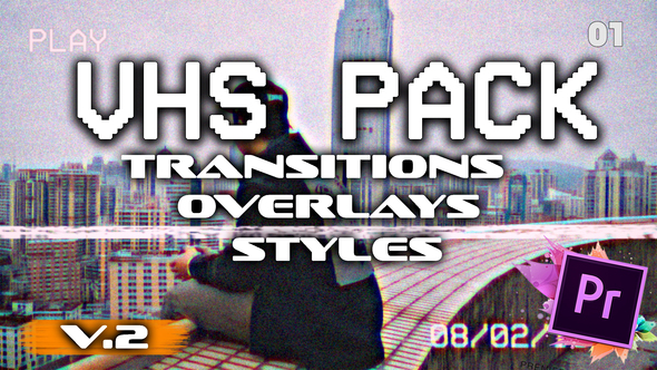 VHS Pack: effects, overlays, transitions v.2