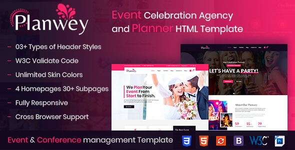 Planwey - Event Planner & Celebrations Management HTML Template