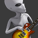 Rock Star Alien Playing Electric Guitar 4K - VideoHive Item for Sale