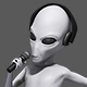 Alien Singing Holding a Microphone 4K - VideoHive Item for Sale