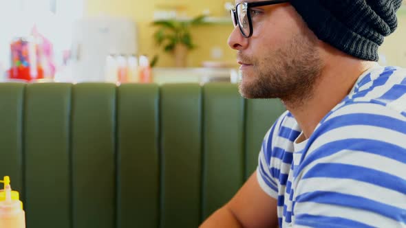 Man having coffee 4k