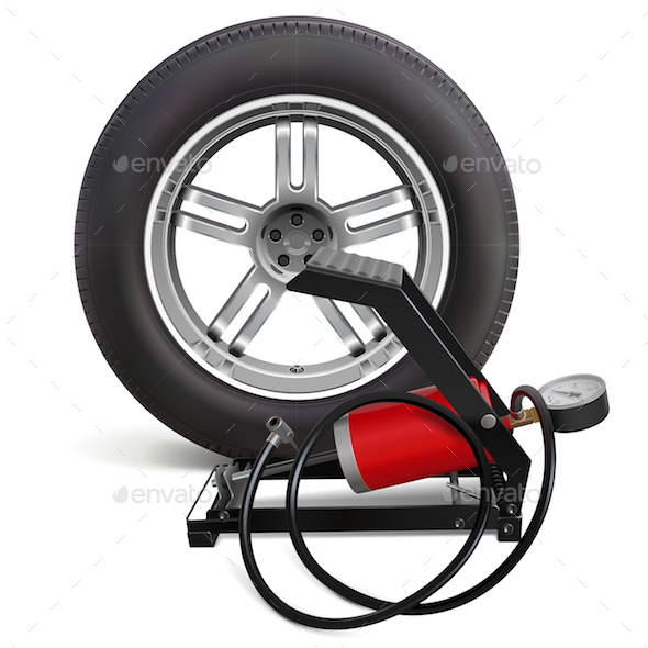 Vector Car Wheel with Pump