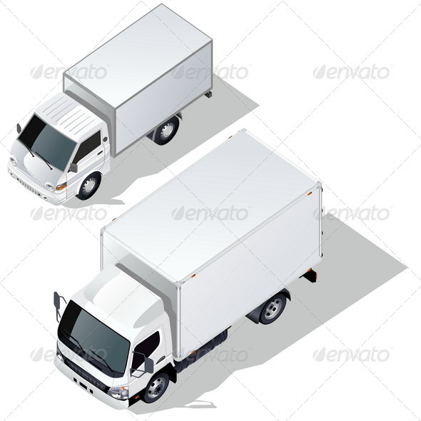 Delivery Truck Isometric Set