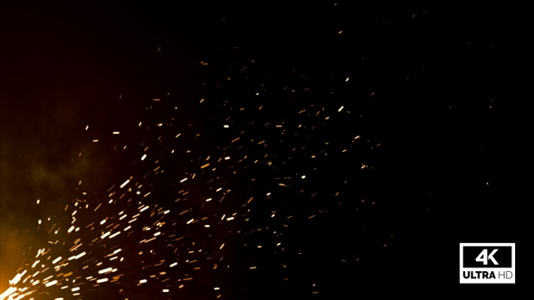 Flying Golden Particles Embers Background V1