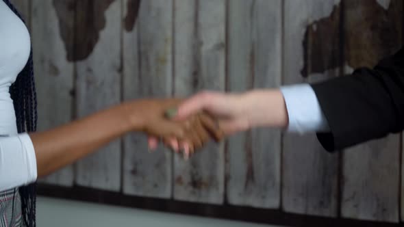 Two Multiethnic Woman Shaking Hands