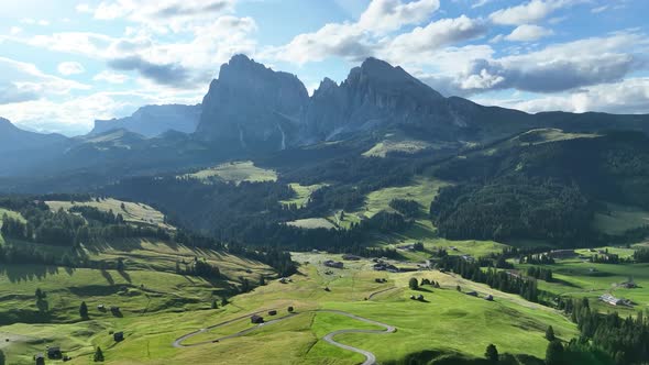 Beautiful summer day in the Dolomites mountains