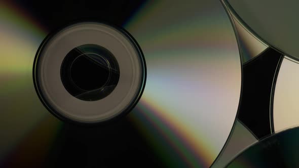 Rotating shot of compact discs - CDs 007
