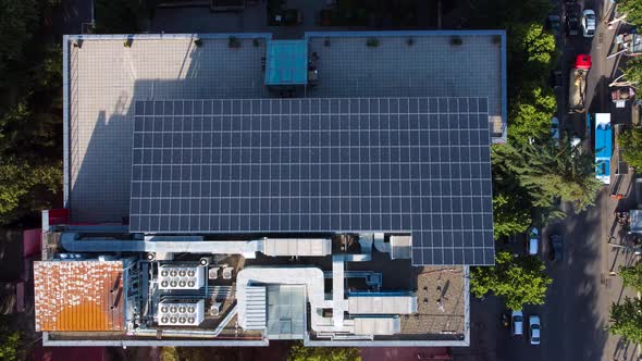 Solar Panel On Top Of The Building