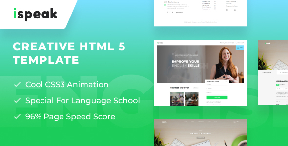 iSpeak - Online Education & Courses HTML Template