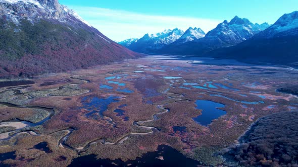 Patagonia landscape. Ushuaia Tierra del Fuego. Patagonia Argentina.