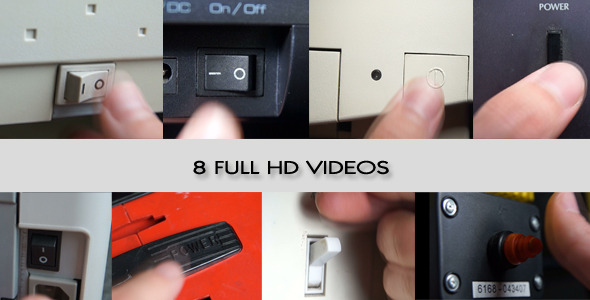 Switches Being Turned ON Pack | 8 HD Videos