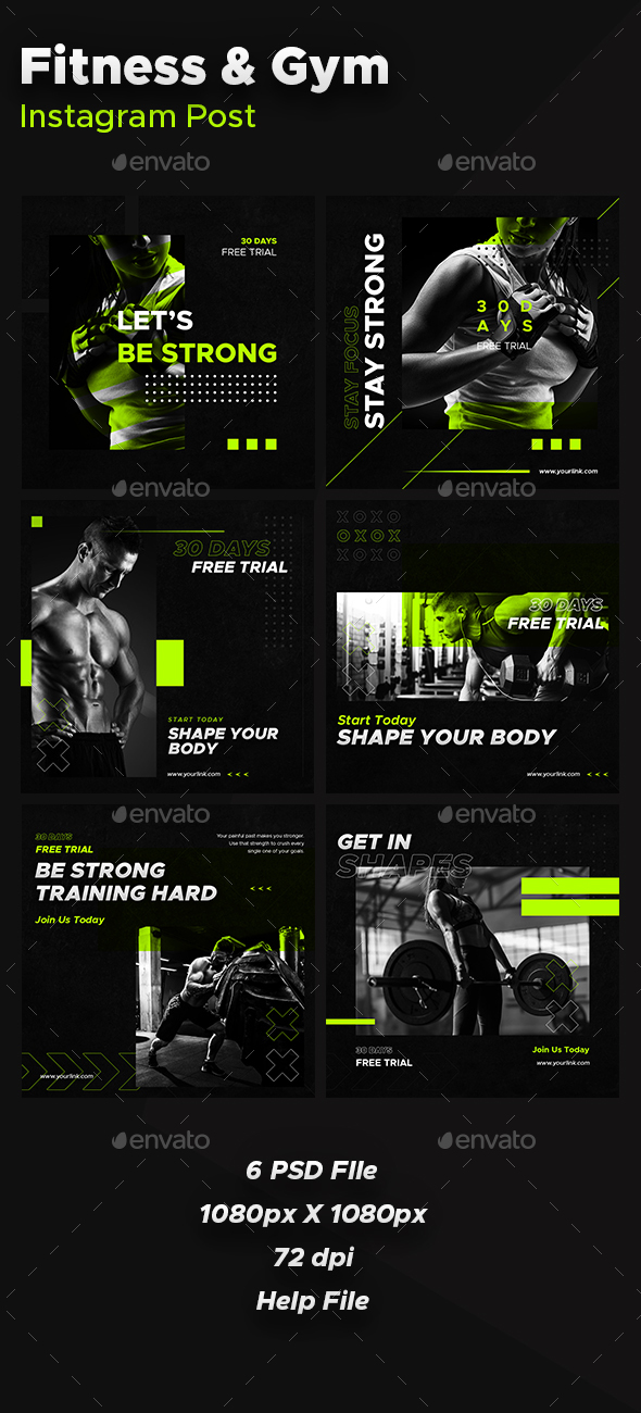 Instagram Fitness Graphics Designs Templates