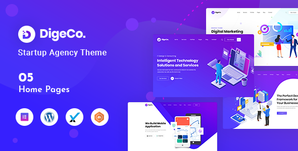 Digeco – Startup Agency WordPress Theme Preview