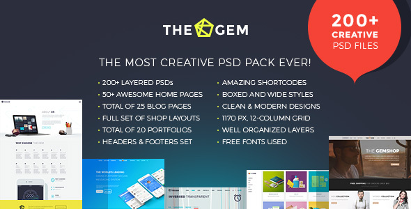 TheGem - kreatywny, wielofunkcyjny szablon PSD