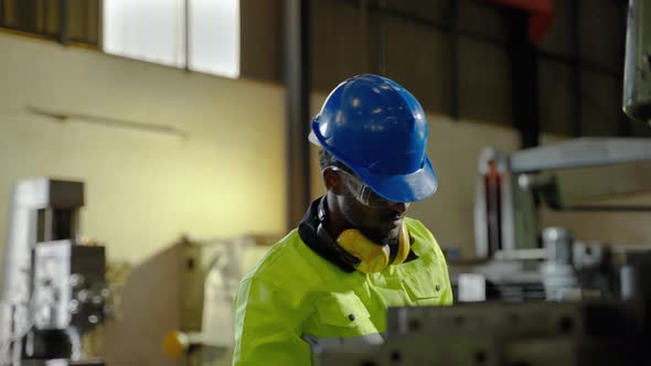 African American technician workers working in heavy industry , innovative industry standard