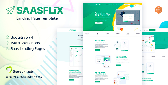 Saasflix SaaS Software Landing Page Template