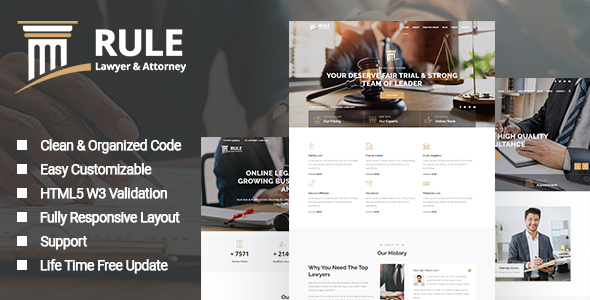 Rule - Lawyer & Attorney HTML Template