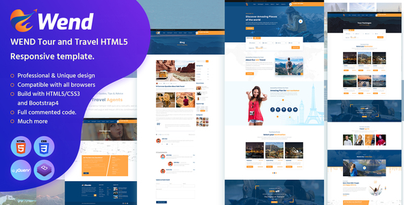 Wend - Tour and Travel HTML5 Responsive template