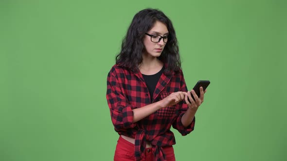 Young Beautiful Businesswoman Using Phone