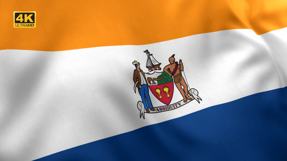 Albany City Flag, New York - 4K