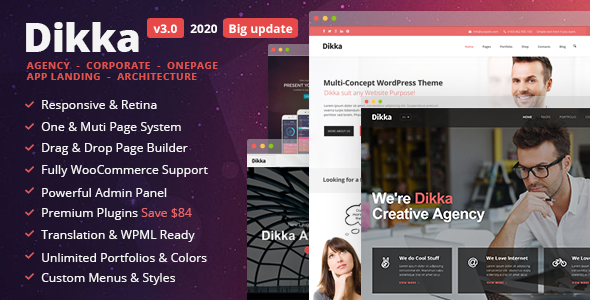 Dikka - responsywny motyw WordPress z wieloma koncepcjami