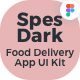 Spes Dark - Food Delivery App UI Kit - ThemeForest Item for Sale