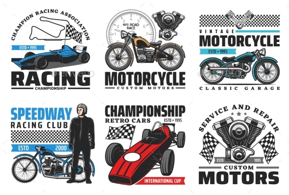 Speedway Motorcycle Bike Races, Retro Cars Racing