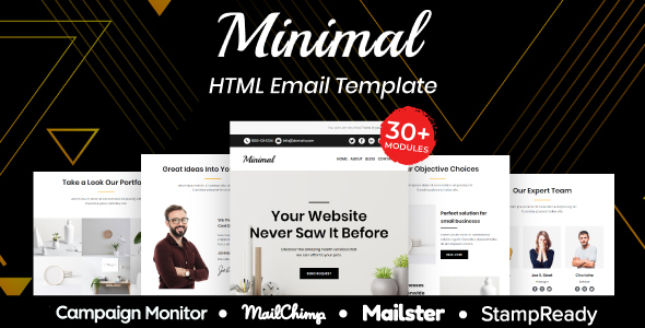 Minimal - Multipurpose Responsive Email Template 30+ Modules Mailchimp