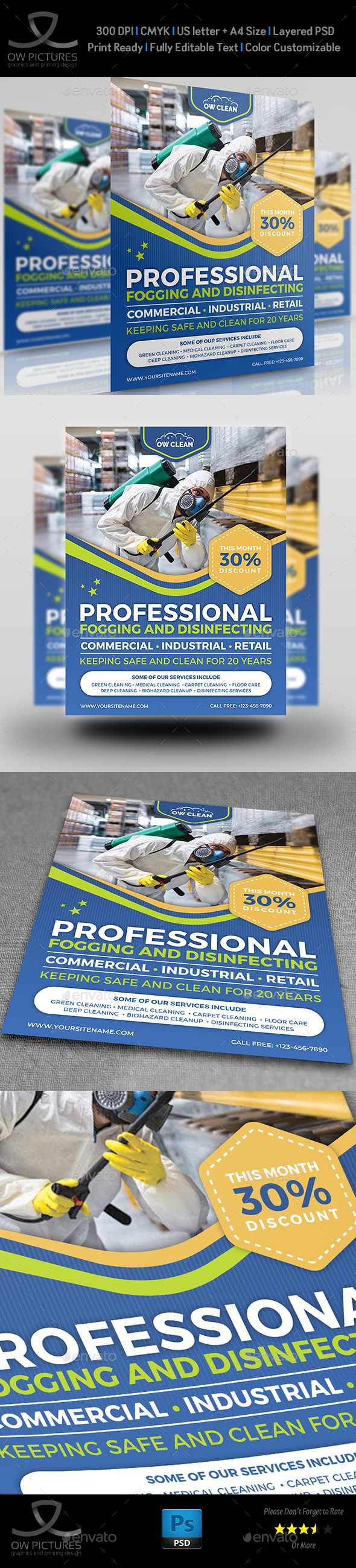 Disinfecting and Cleaning Services Flyer Template