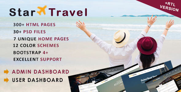 Star Travel - szablon podróży, wycieczki, rezerwacji hoteli i panelu administracyjnego HTML5