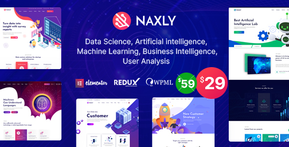 Naxly – Data Science & Analytics WordPress Theme Preview