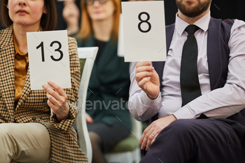  signs with numbers and voting