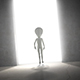 Spooky Silhouette Of A Alien And Bright Light In Background - VideoHive Item for Sale