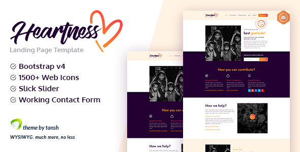 Heartness - Fundraising / Donation Landing Page