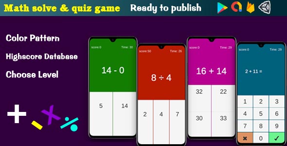 Maths Practice Quiz Game - Admob | Unity