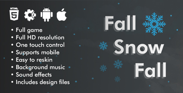 Fall Snow Fall - Endless HTML5 Falling Game Construct 2