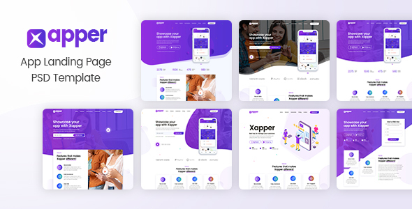 Xapper - App Landing Page PSD Template