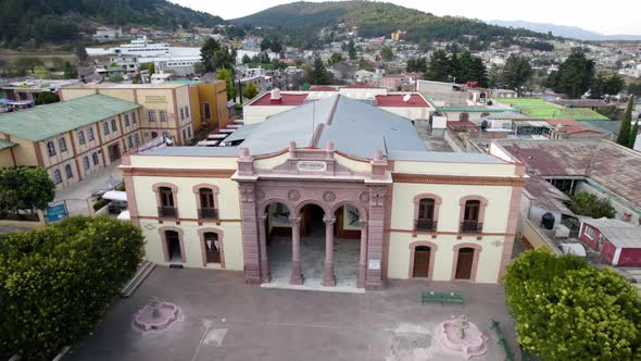 shot of facade of teatro juarez in mexico