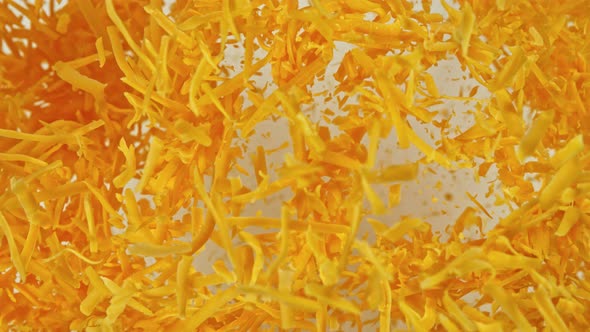 Super Slow Motion Shot of Flying Grated Cheese at 1000 Fps