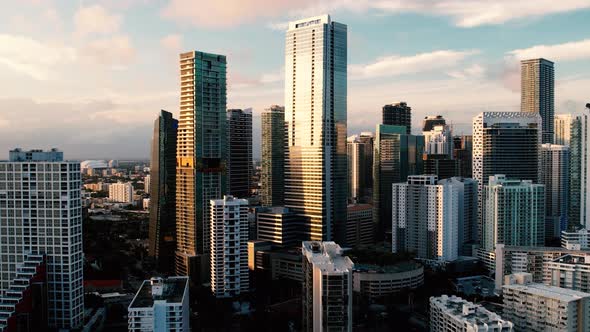 Miami Skyline at Magic Hour - Aerial