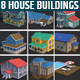 8 House Building and Swimming Pool - 3DOcean Item for Sale