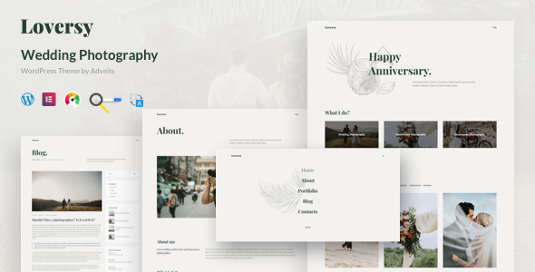 Loversy – Wedding Photography WordPress Theme Preview
