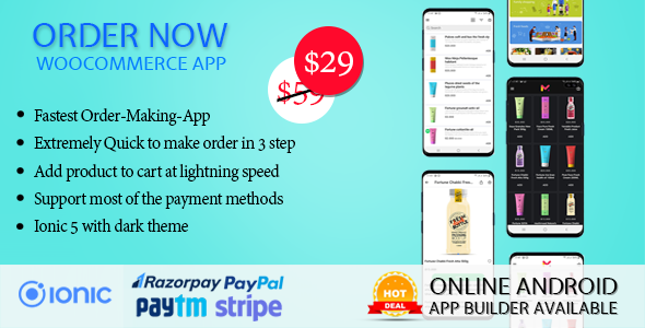 Order Now Mobile App For Woocommerce Ionic 5