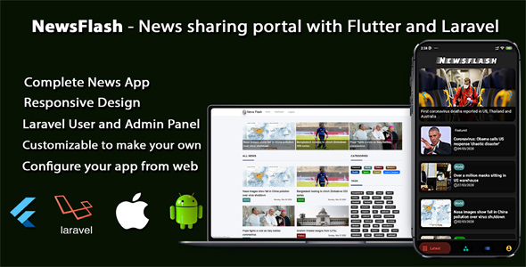 NewsFlash - News sharing portal with Flutter and Laravel