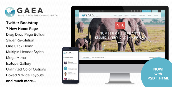 Gaea - środowiskowy motyw WordPress