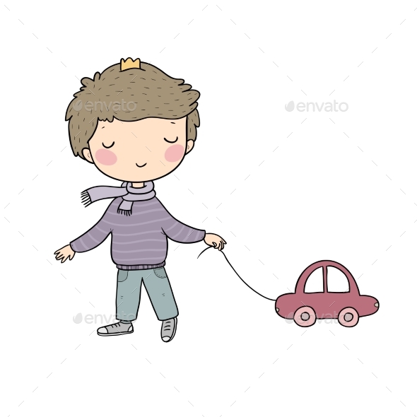 Boy with a Car Toy